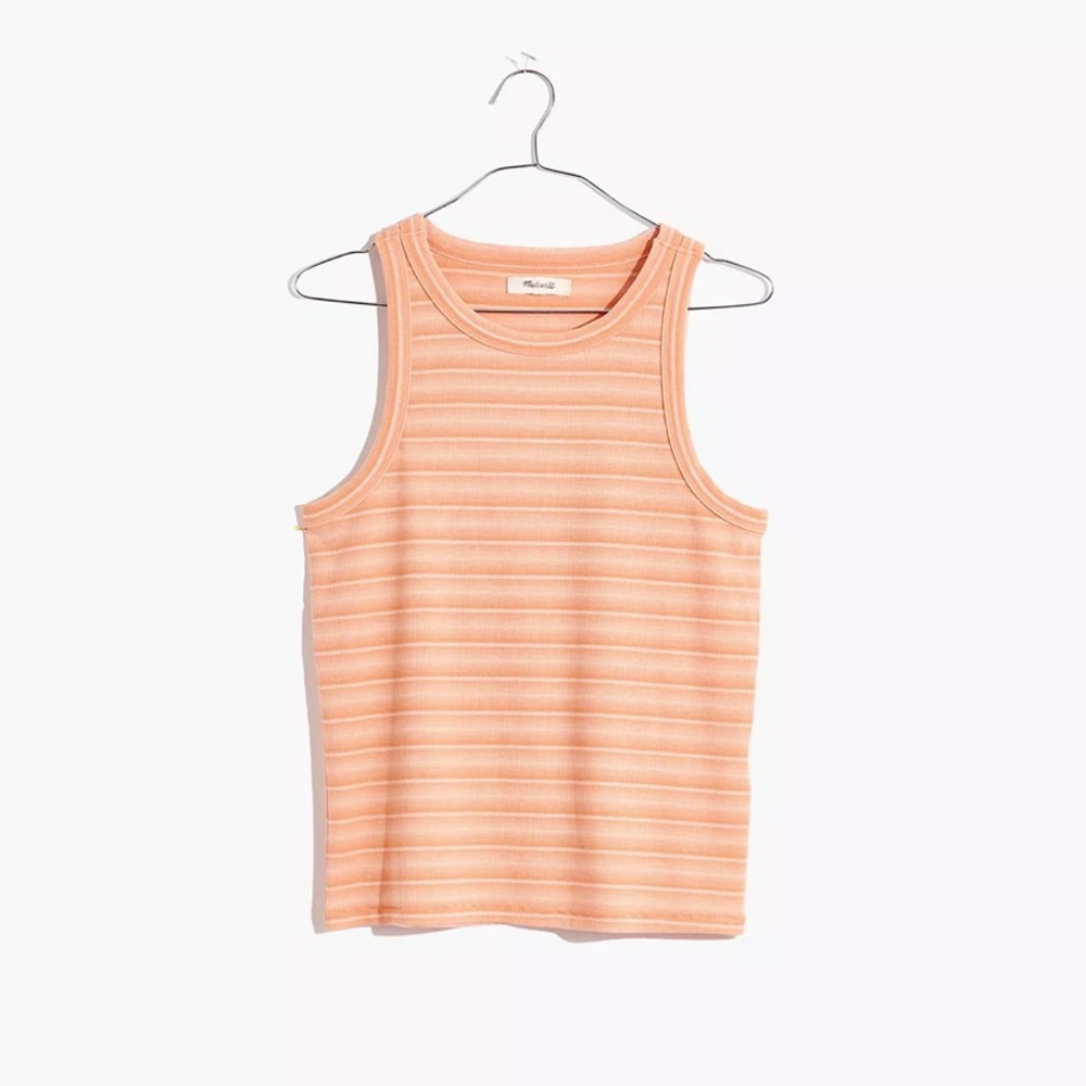 MADEWELL: ribbed westville tank top in pink medium